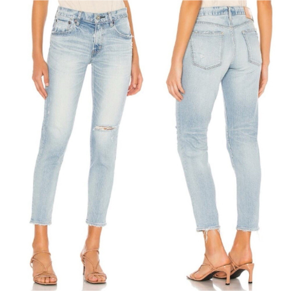 Moussy NEW Vintage Vivian Skinny Jeans Light Blue 28 Mid-Rise NWOT Distressed